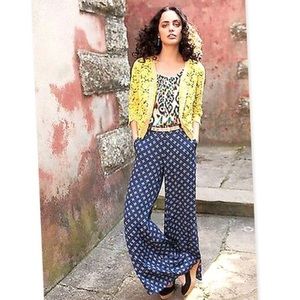 Cartonnier Navy Printed Emblem Wide Leg Pants 8